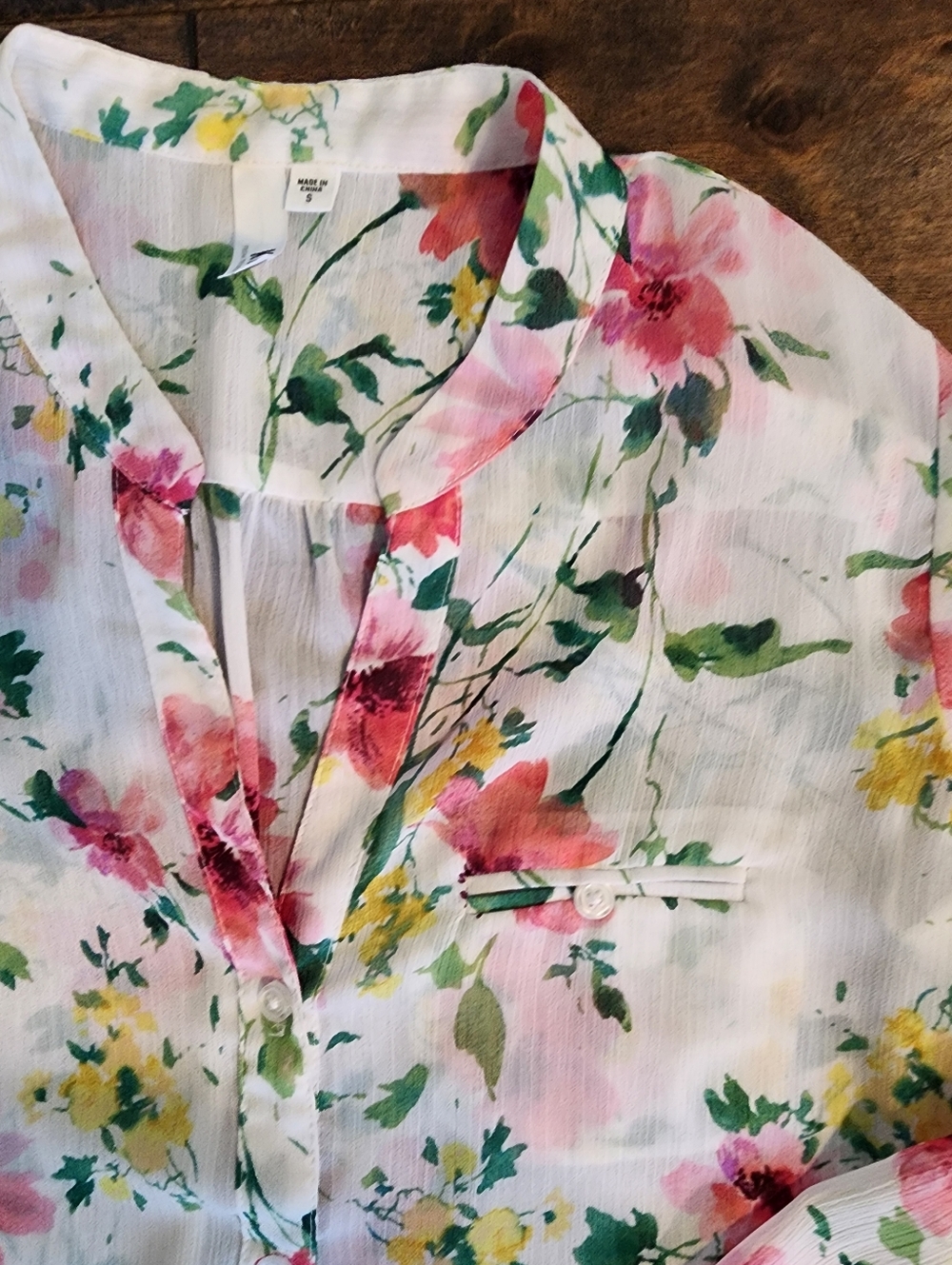 🌸KUT from the Kloth Jasmine Chiffon Blouse - Pink Floral - Size S Summer ☀️🌻
